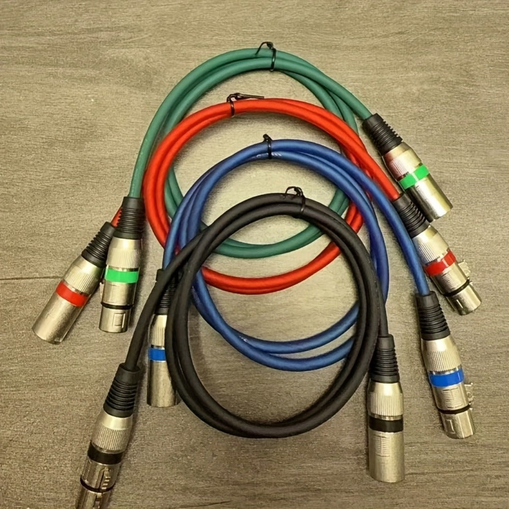 XLR Microphone Cable, 6 Inch, 10 Inch, 4-Pack, QIDUOHAO for Connecting Microphones detail image - detail view 4