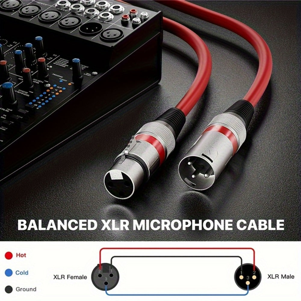 XLR Microphone Cable, 6 Inch, 10 Inch, 4-Pack, QIDUOHAO for Connecting Microphones detail image - detail view 5