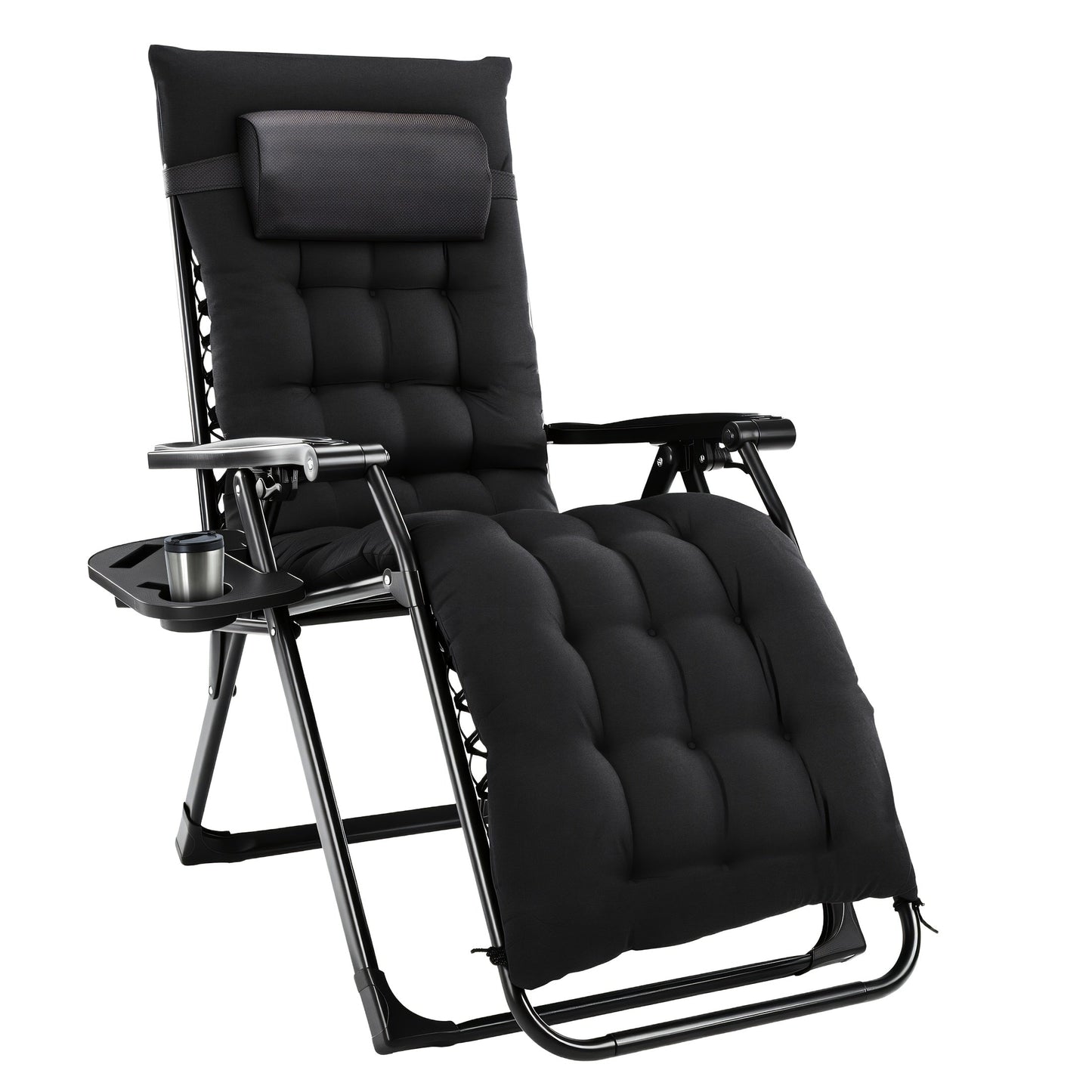 Outdoor Lounge Chair shown in the 1Pack Upgraded Black option