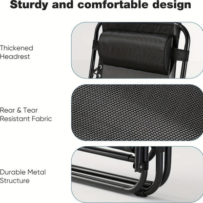 Zero-Gravity Foldable Outdoor Lounge Chair with Cup Holder for Patio detail image - detail view 10